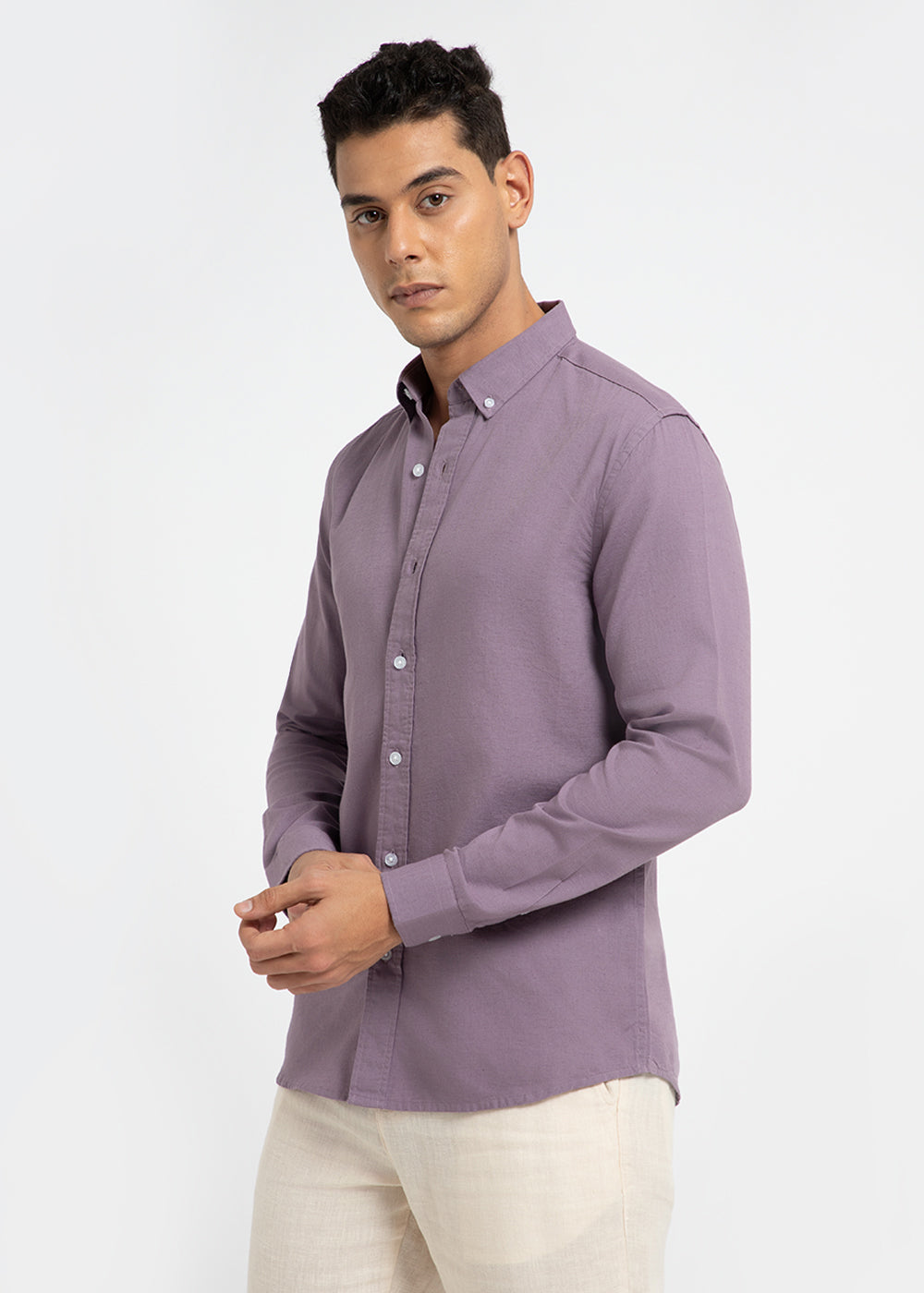 Lilac Cotton Linen Shirt