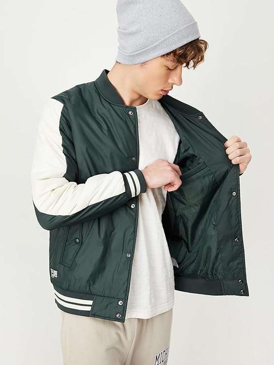 Men Sports Varsity Short Length Jacket