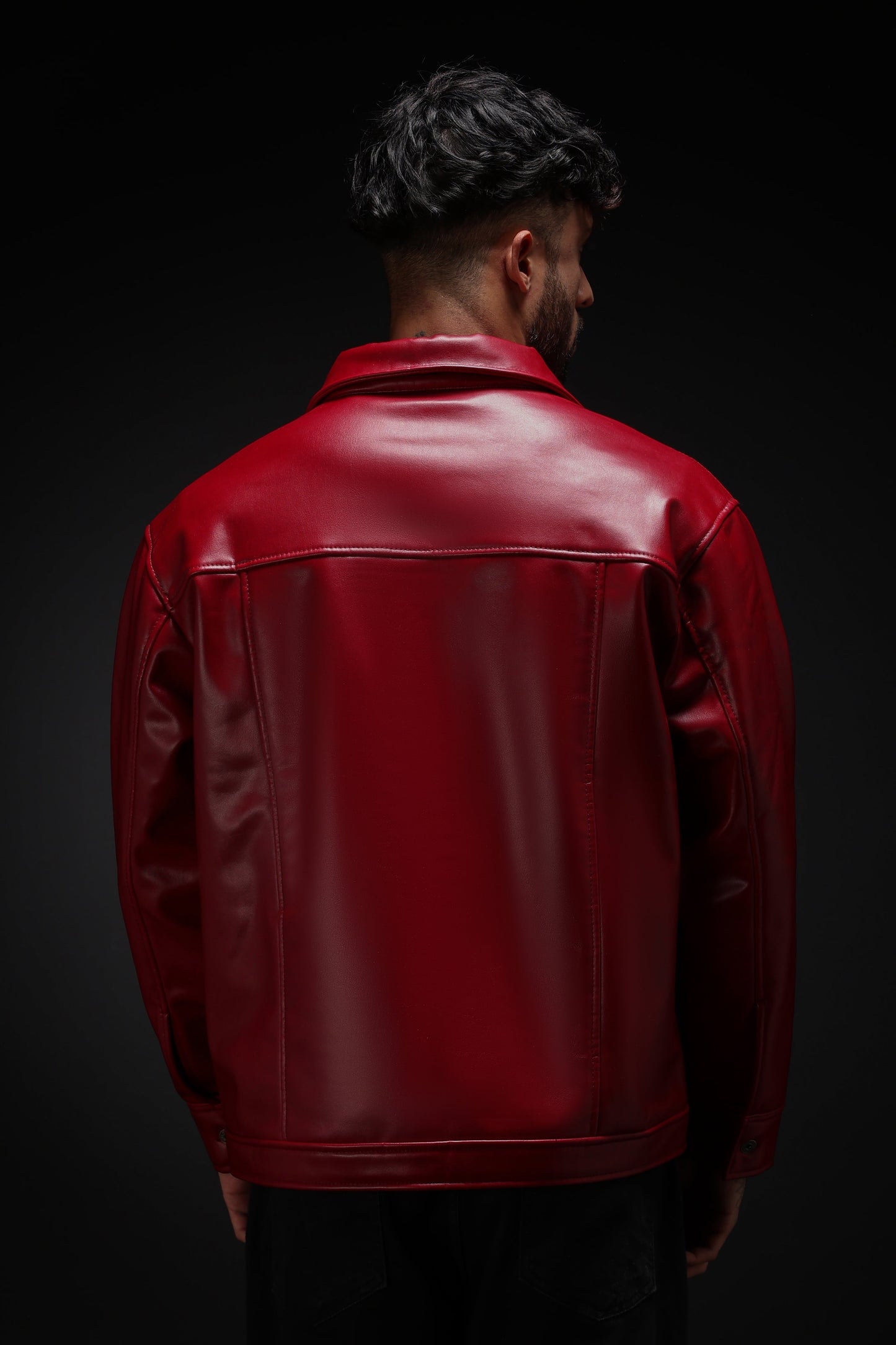 Cherry Drift Faux Leather Jacket