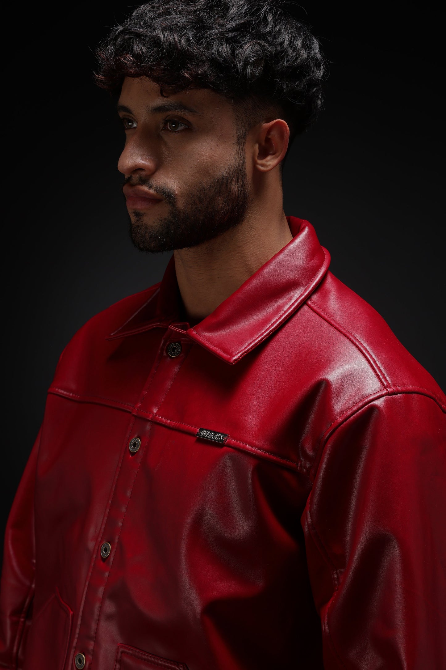 Cherry Drift Faux Leather Jacket