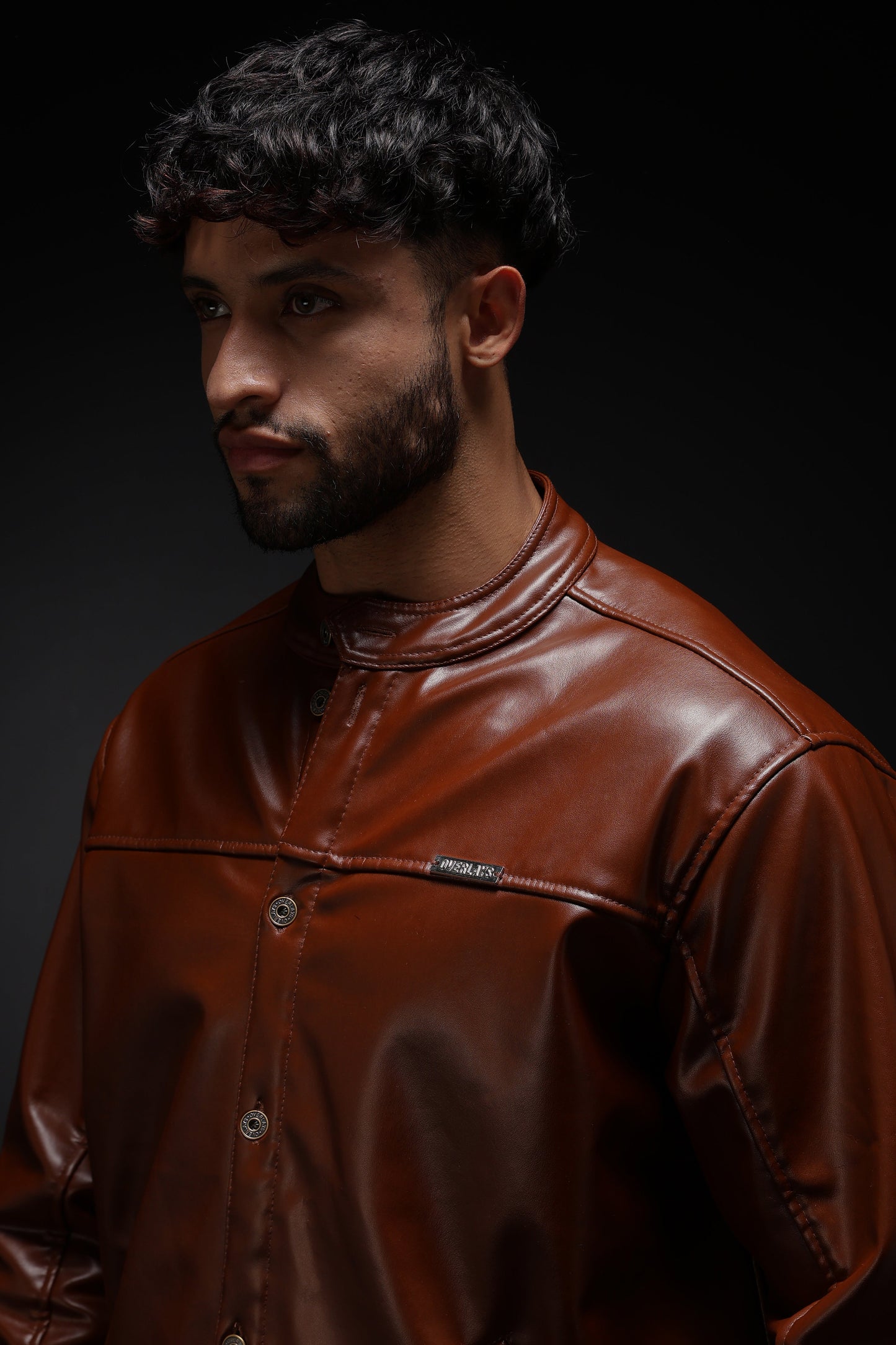 TAN MILER FAUX LEATHER JACKET