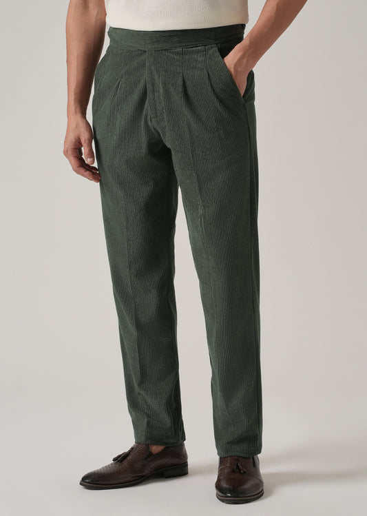 Green Corduroy Gurkha Pants