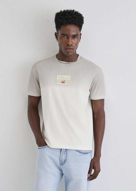Grey Gradient Applique T-shirt