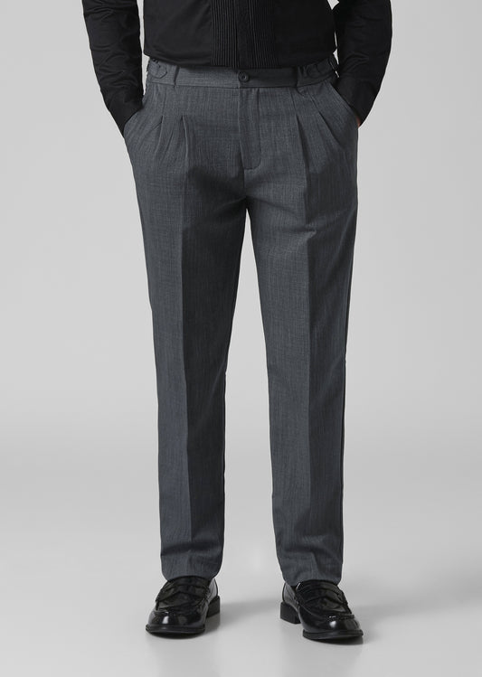 Grey Pleated Gurkha Pant