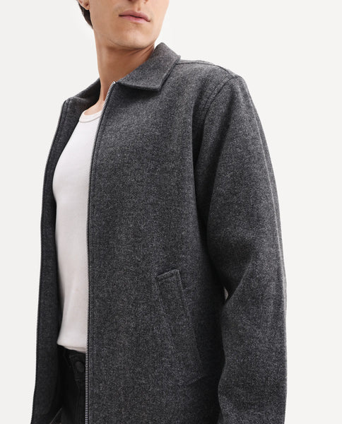 Men’s Grey Casual Zip-Up Jacket