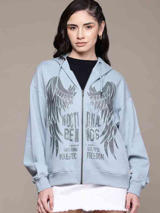 Light Blue Graphic Hoodie