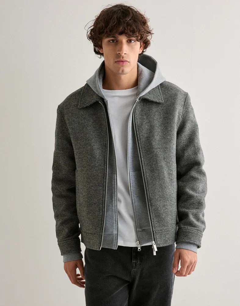 Men’s Grey Casual Zip-Up Jacket