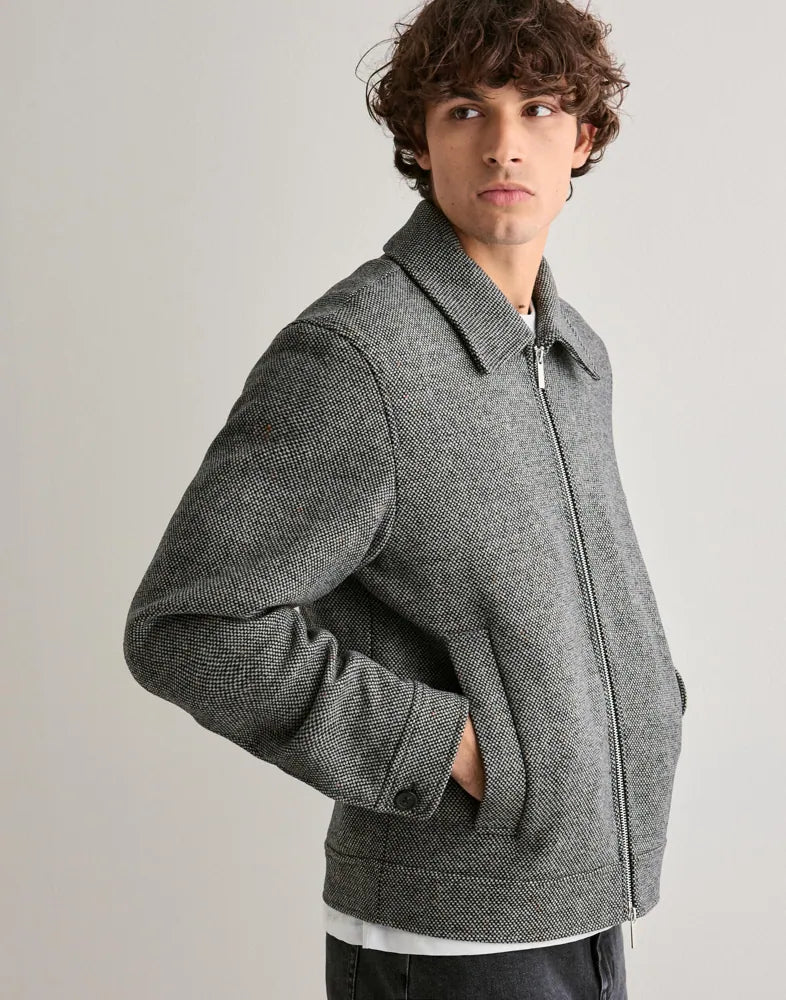 Men’s Grey Casual Zip-Up Jacket