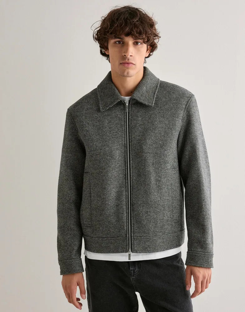 Men’s Grey Casual Zip-Up Jacket