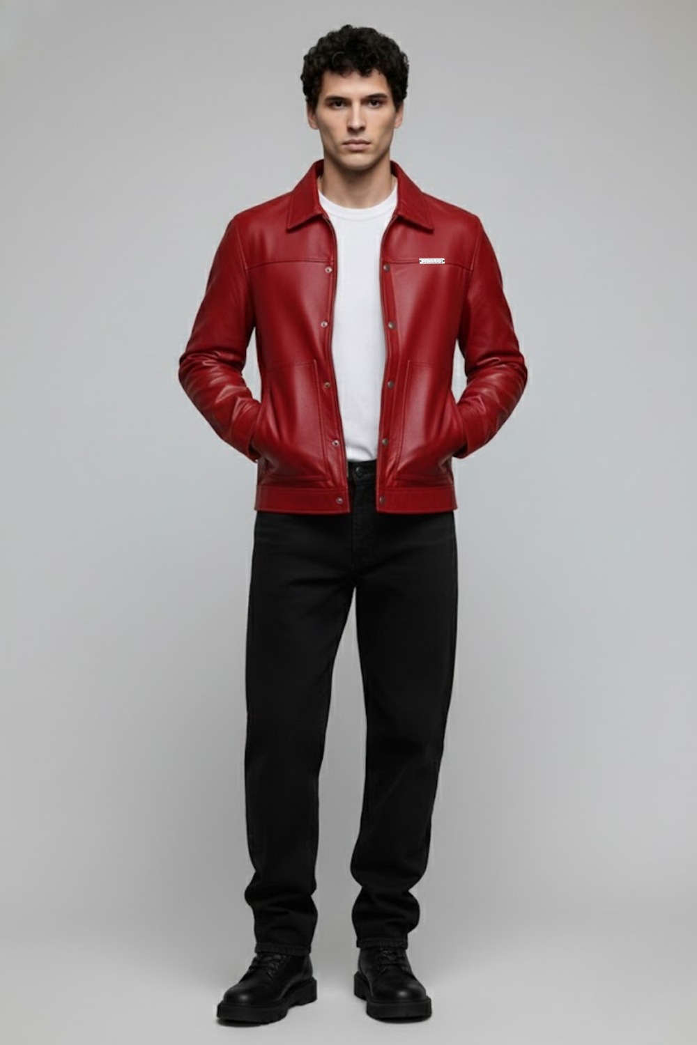 Cherry Drift Faux Leather Jacket