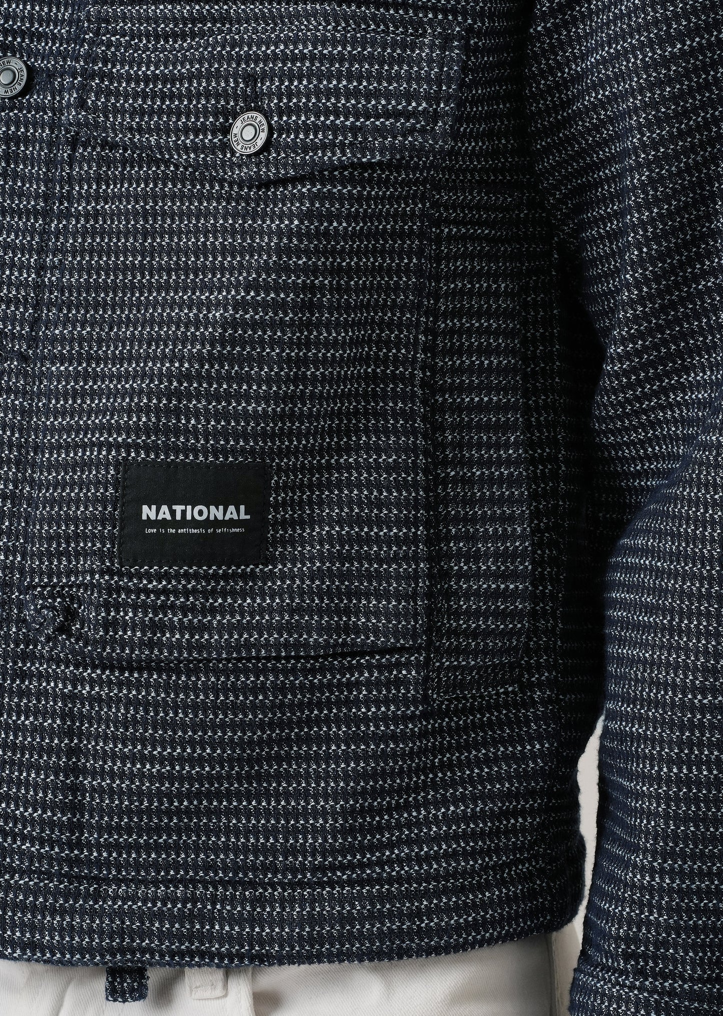 Textured Denim Jacquard Jacket