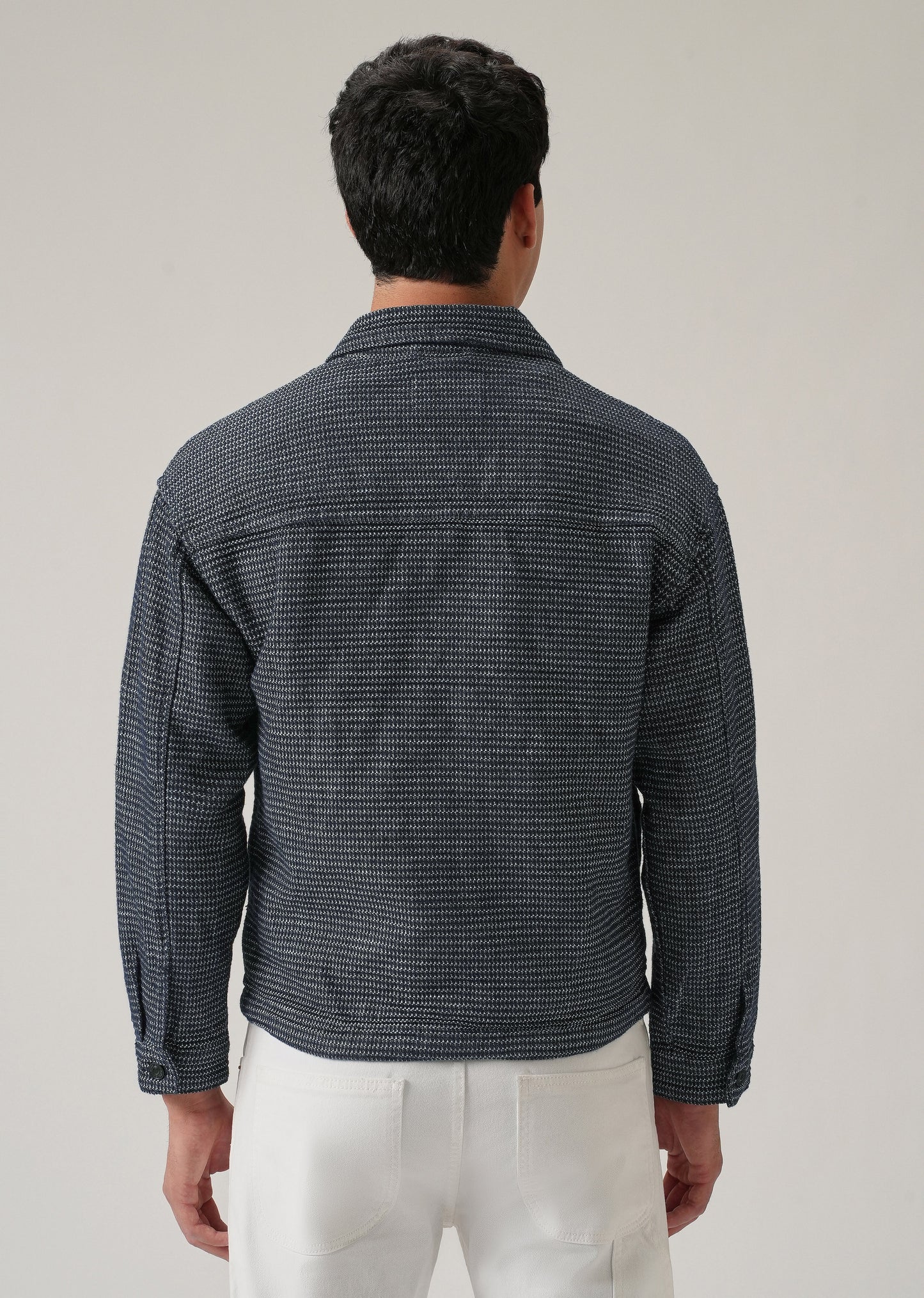 Textured Denim Jacquard Jacket