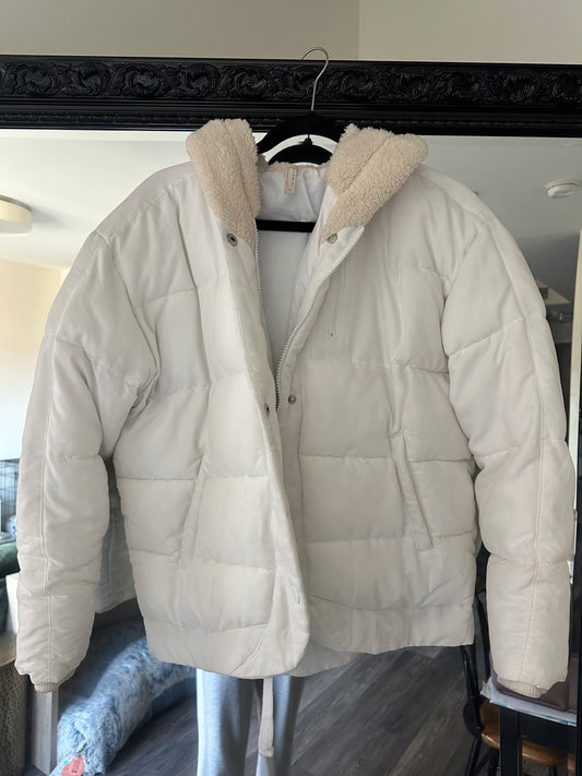 White Free People puffer jacket- size small