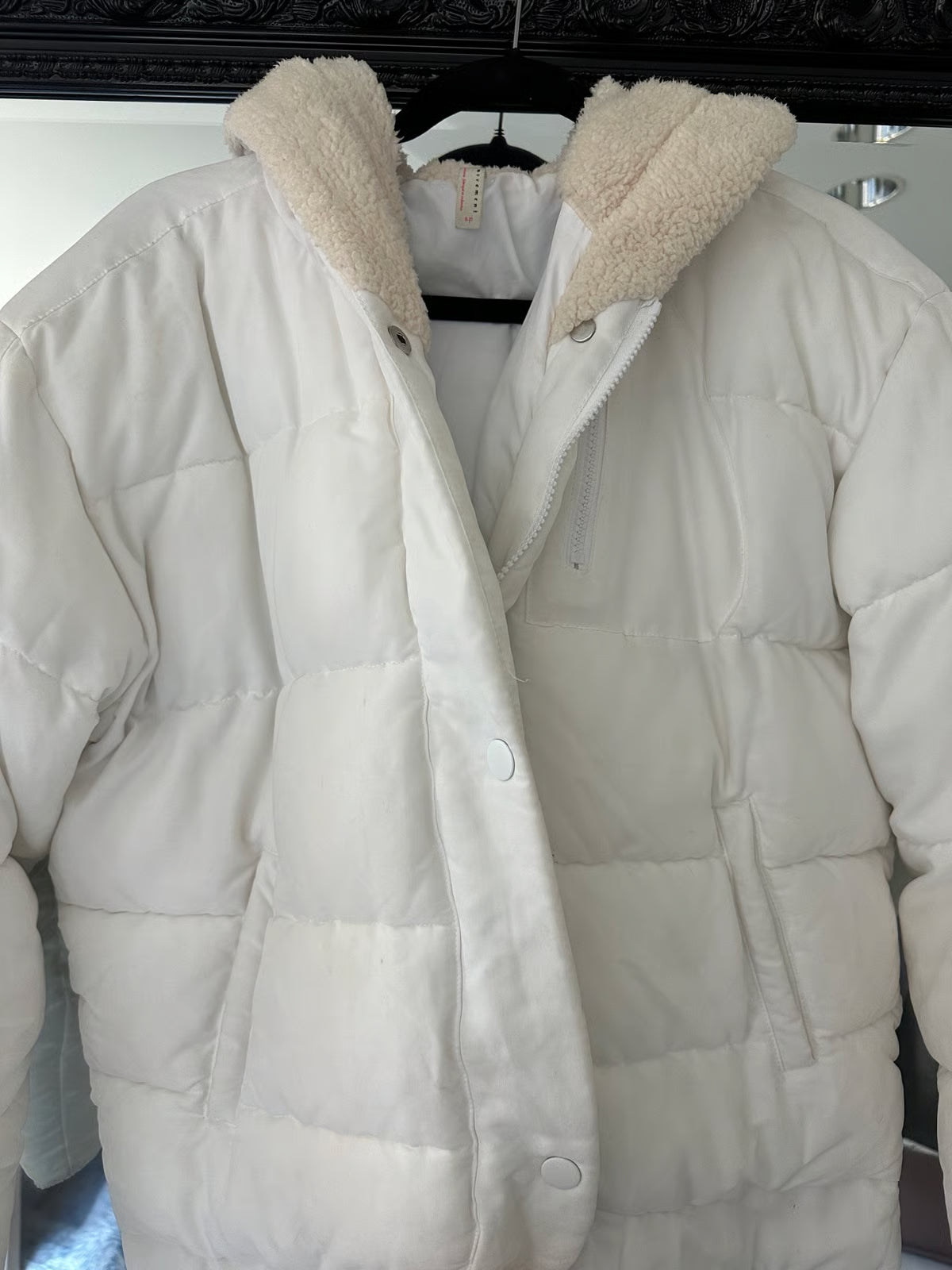 White Free People puffer jacket- size small
